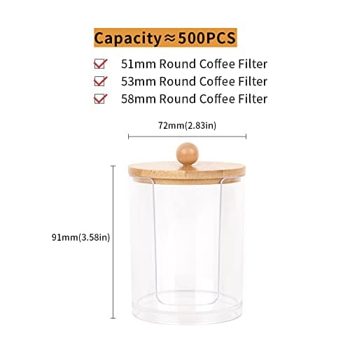 55mm Espresso Paper Filter Acrylic Holder, Compatible with 58mm Portafilters, 100 Pcs