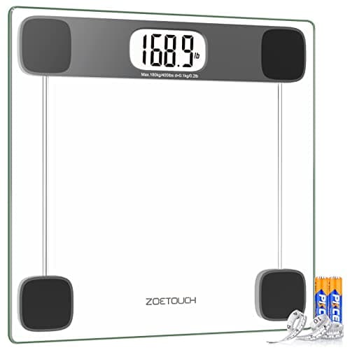 High Precision Digital Bathroom Scale - 400lbs Accurate Weighing Machine with Tempered Glass Display