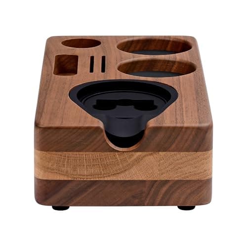 Normcore Espresso Tamping Station, Natural Walnut Base for 51mm/54mm Portafilter