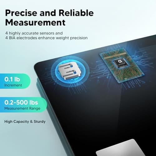 Arboleaf Smart Scale with BMI, Body Fat, Muscle Mass, Large LED Display, 500lbs