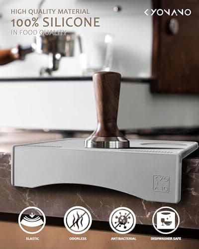 KYONANO Espresso Tamping Mat - Gray Silicone 7.5x6 Inch Non-Slip Tool