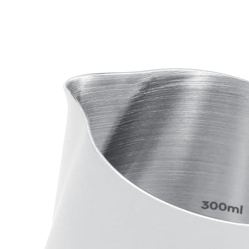 Normcore Non-Stick White Milk Pitcher, 450ml Espresso Frother, Round Spout