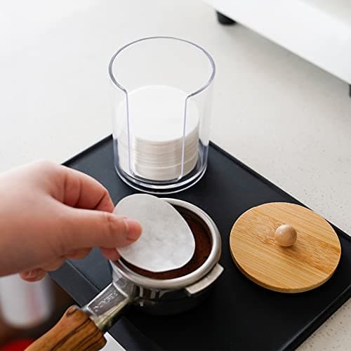 55mm Espresso Paper Filter Acrylic Holder, Compatible with 58mm Portafilters, 100 Pcs