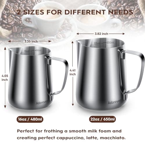 Stainless Steel 22oz Milk Frothing Pitcher for Coffee Machines, Barista Tools