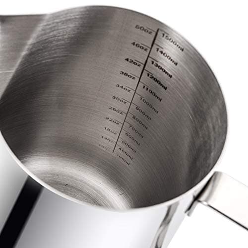 Nicunom 50oz Stainless Steel Milk Frothing Pitcher for Latte Art Espresso Machines