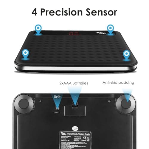 Himaly Digital Body Weight Scale with Step-On Tech and Large Silicone Platform, 400lbs Capacity
