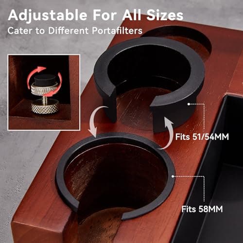 ARC Espresso Knock Box & Tamping Station, 51/54/58MM Portafilter Holder, Espresso Accessories