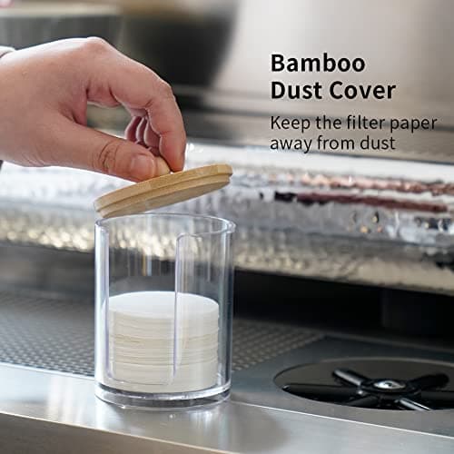 Espresso Paper Filter 51mm with Acrylic Holder, 100 Pcs Compatible Portafilter Baskets