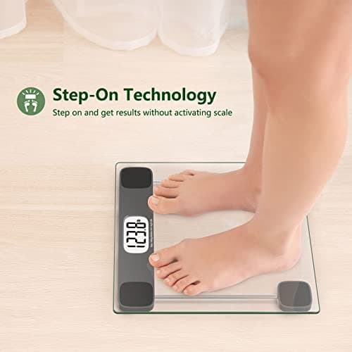 High Precision Digital Bathroom Scale - 400lbs Accurate Weighing Machine with Tempered Glass Display