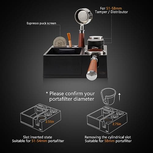 IKAPE Espresso Knock Box Storage Organizer for 51, 54, 58MM Espresso Accessories