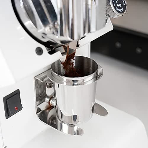 58mm Dosing Cup for Espresso Machines, Stainless Steel Barista Tool, Brushed Silver