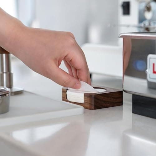 watchget Espresso Paper Filter Holder & Dispenser for 51mm/53mm/54mm/58mm Filters, Wooden