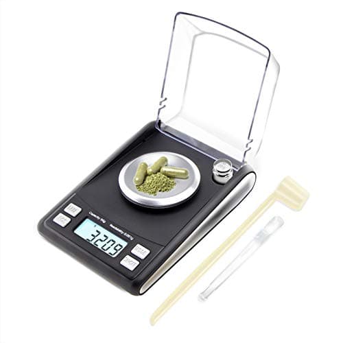 Fuzion Milligram Scale 50/0.001g, 20g Cal Weight, Precision Powder Scale for Medicine Reloading
