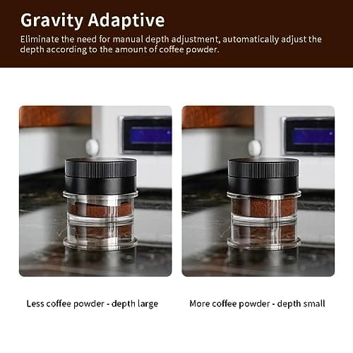 58mm Espresso Gravity Distributor, Adjustable Height Leveler, Black