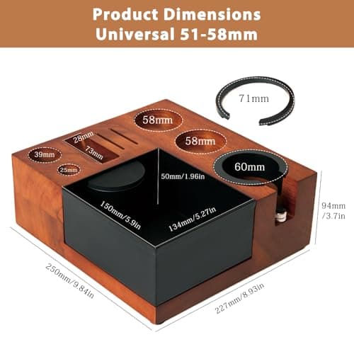 Large Espresso Tamping Station with Knock Box & Accessories