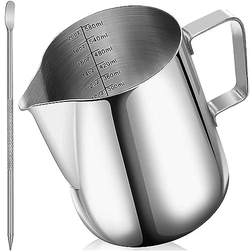 TooCust Stainless Steel Milk Frothing Pitcher, 20 OZ Black