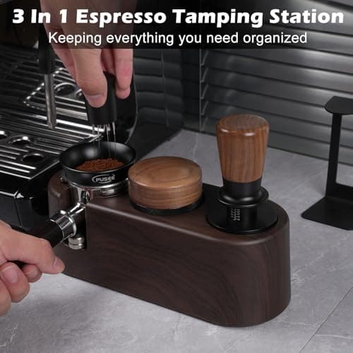PUSEE Espresso Tamping Station, Multi-functional Espresso Organizer (3 in 1)