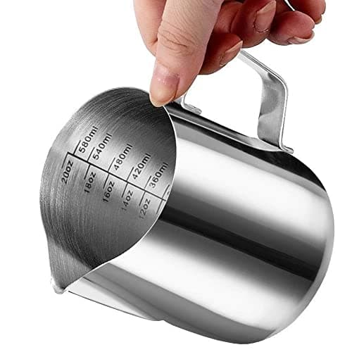 Stainless Steel Milk Frother Pitcher for Cappuccino and Latte Art (20 Ounce)