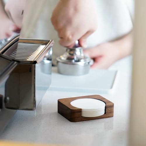 watchget Espresso Paper Filter Holder & Dispenser for 51mm/53mm/54mm/58mm Filters, Wooden