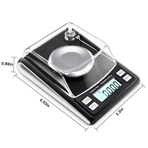 Fuzion Milligram Scale 50/0.001g, 20g Cal Weight, Precision Powder Scale for Medicine Reloading