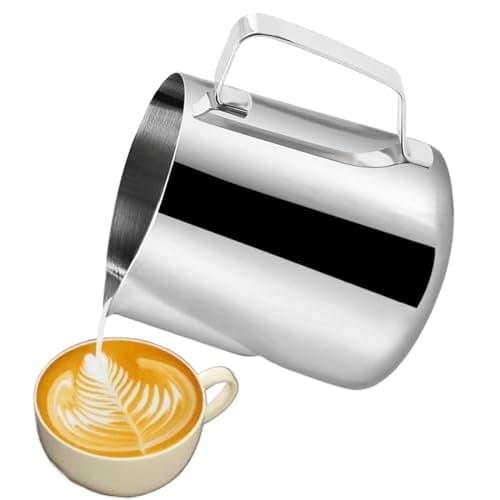Stainless Steel Milk Frothing Pitcher for Espresso Machines (Silver, 5 OZ)
