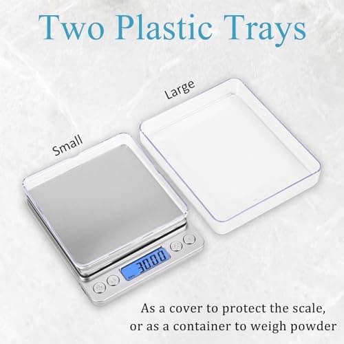 NEXT-SHINE Gram Scale: Digital Portable 500g x 0.01gBack-Lit LCD Stainless Steel for Jewelry Cooking Baking