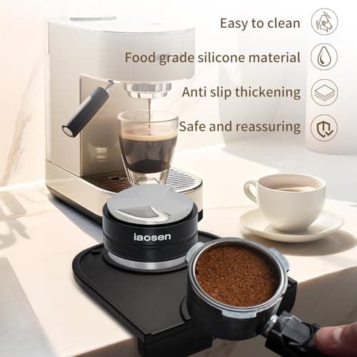 Espresso Machine Knock Box Tamping Mat Set of 2 Anti-Slip Base