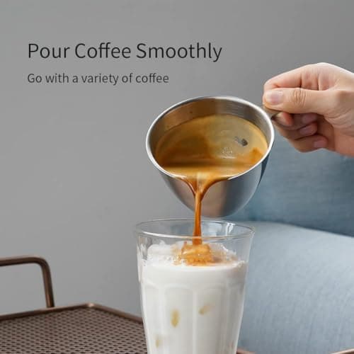 Watchget Stainless Steel 200ml Espresso Shot Measuring Cup with Handle and Inside Scale