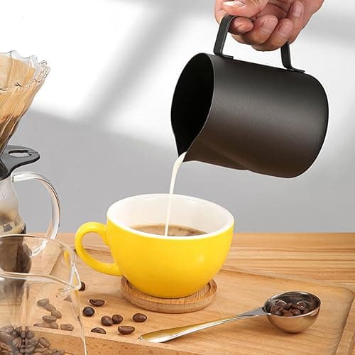 TooCust Stainless Steel Milk Frothing Pitcher, 20 OZ Black