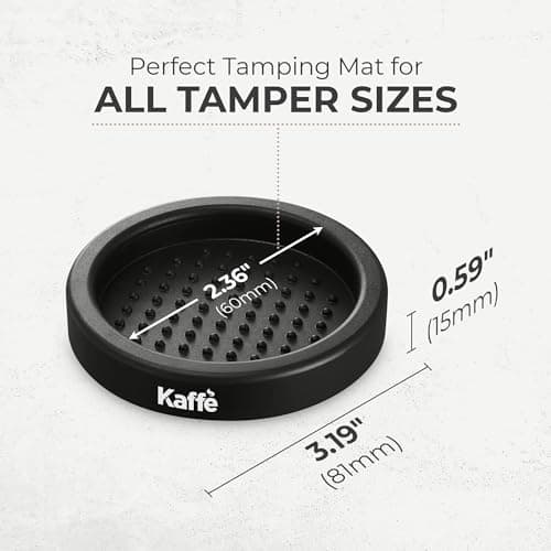 Kaffe 54mm Spring Loaded Tamper and Tamping Mat - Waterproof, Food Safe Silicone, Anti-Slip Coffee Tamper and Mat for Home Use