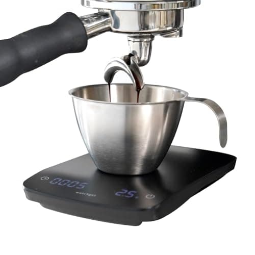 Watchget Stainless Steel 200ml Espresso Shot Measuring Cup with Handle and Inside Scale