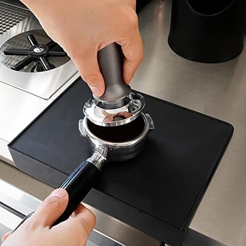 58mm Calibrated Espresso Tamper, Spring Loaded Stainless Steel Base, Silver Barista Accessory