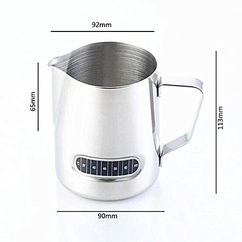 Stainless Steel Milk Frothing Pitcher with Thermometer, 20 oz