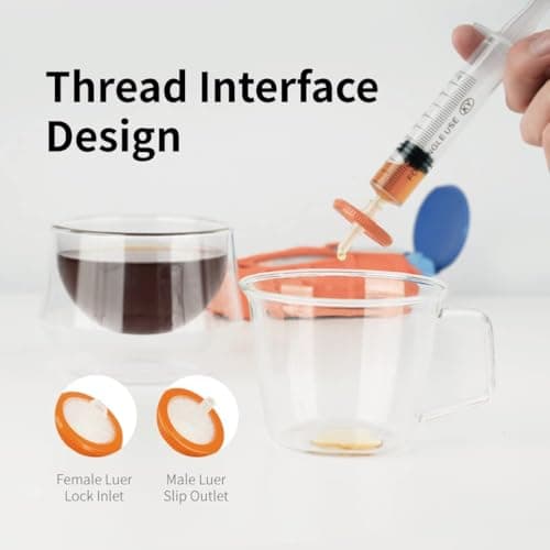 Syringe Filter for Espresso, PTFE Membrane 0.45um, 100PCS Orange