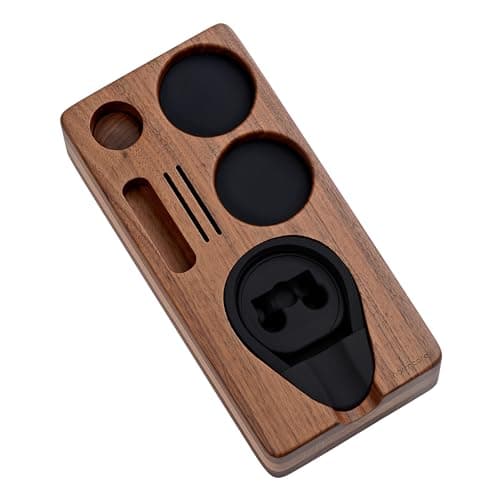 Normcore Espresso Tamping Station, Natural Walnut Base for 51mm/54mm Portafilter