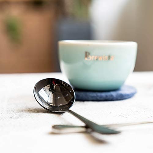 Watchget Professional 5.9 Inch Round Stainless Steel Coffee Cupping Spoon - Black