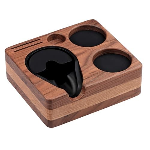 Normcore Natural Walnut Espresso Tamping Mat, 58mm Portafilter Tool Organizer