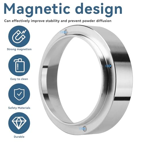 51mm Aluminum Espresso Dosing Ring, Magnetic Replacement for Home/Cafe