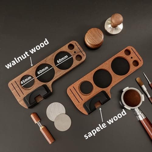 Walnut Wood Espresso Tamping Station for Baristas and Coffee Shops