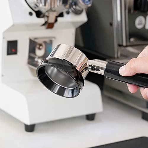 53mm Magnetic Espresso Dosing Funnel, Anodized Aluminum, 9 Magnetized Steels, Breville Portafilter Compatible