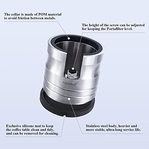 304 Stainless Steel Portafilter Holder for Espresso Machines | Stable Tamping Station | Non-Slip Base | 54mm Compatible