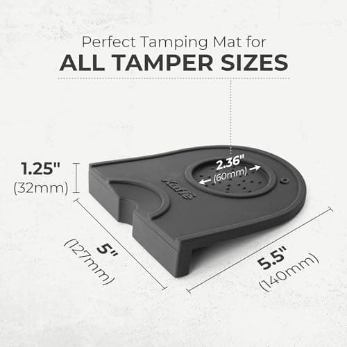 Kaffe 51mm Spring Loaded Tamper and Tamping Mat - Waterproof, Food Safe Silicone, Anti-Slip for Home Barista