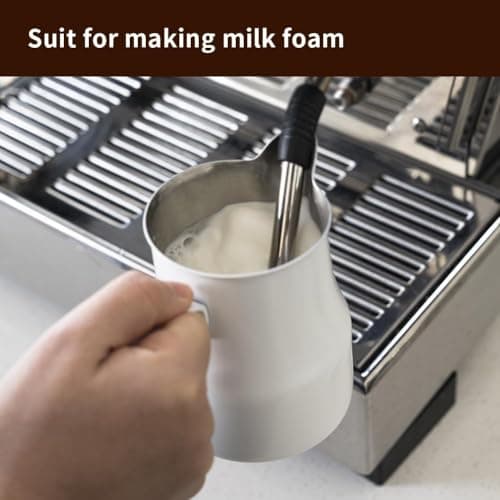 WatchGet 15oz Stainless Steel Milk Frothing Pitcher, White