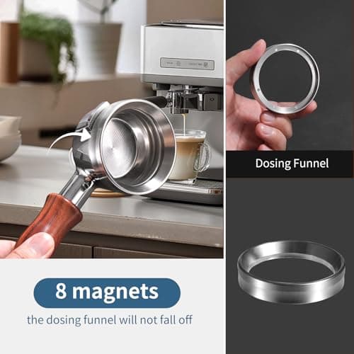 58mm Stainless Steel Espresso Dosing Funnel with 8 Magnets