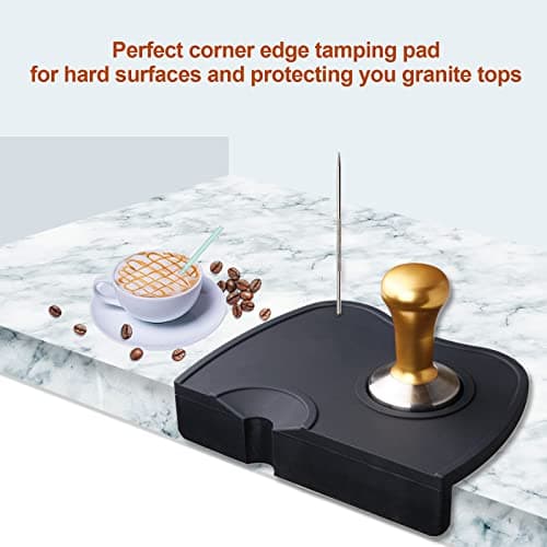 BooTaa Food Safe Silicone Espresso Tamper Mat Anti-Slip Soft Odorless Holder Pad Black