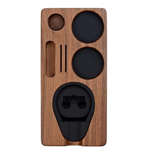 Normcore Espresso Tamping Station, Natural Walnut Base for 51mm/54mm Portafilter