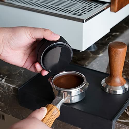 Professional Espresso Distribution Tool - 58.35mm Single-Line Convex Base, Black Coating