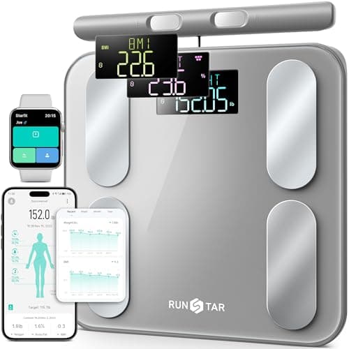Runstar Digital Smart Scale - Body Weight, Fat, BMI, 28 Measurements, Voice Prompt, Bluetooth Accurate
