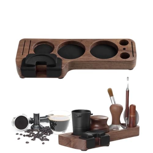 Walnut Wood Espresso Tamping Station for Baristas and Coffee Shops