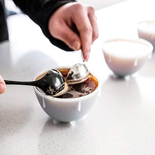 Watchget Professional 5.9 Inch Round Stainless Steel Coffee Cupping Spoon - Black